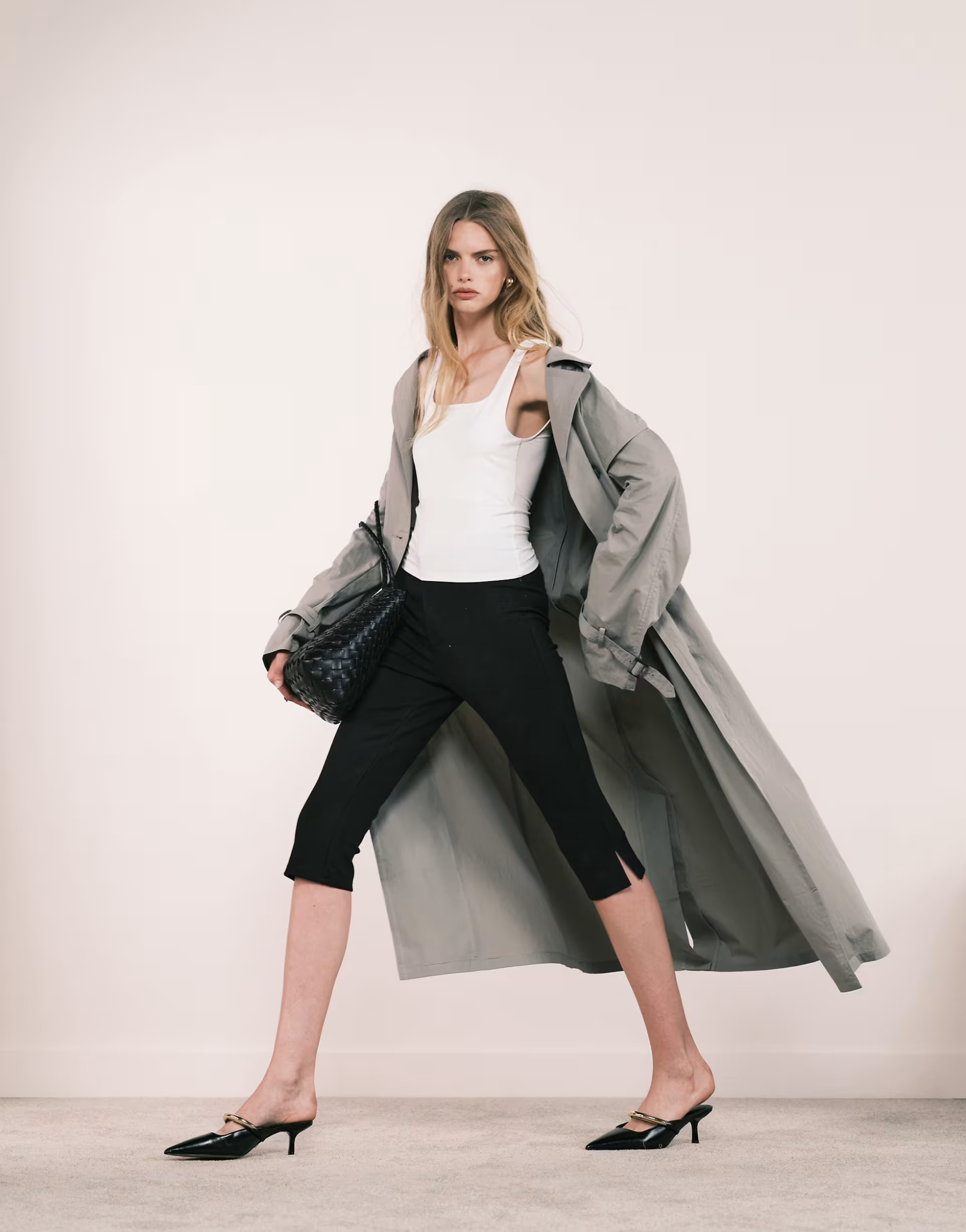 ASOS DESIGN premium ponte capri pant in black - part of a set | ASOS (Global)