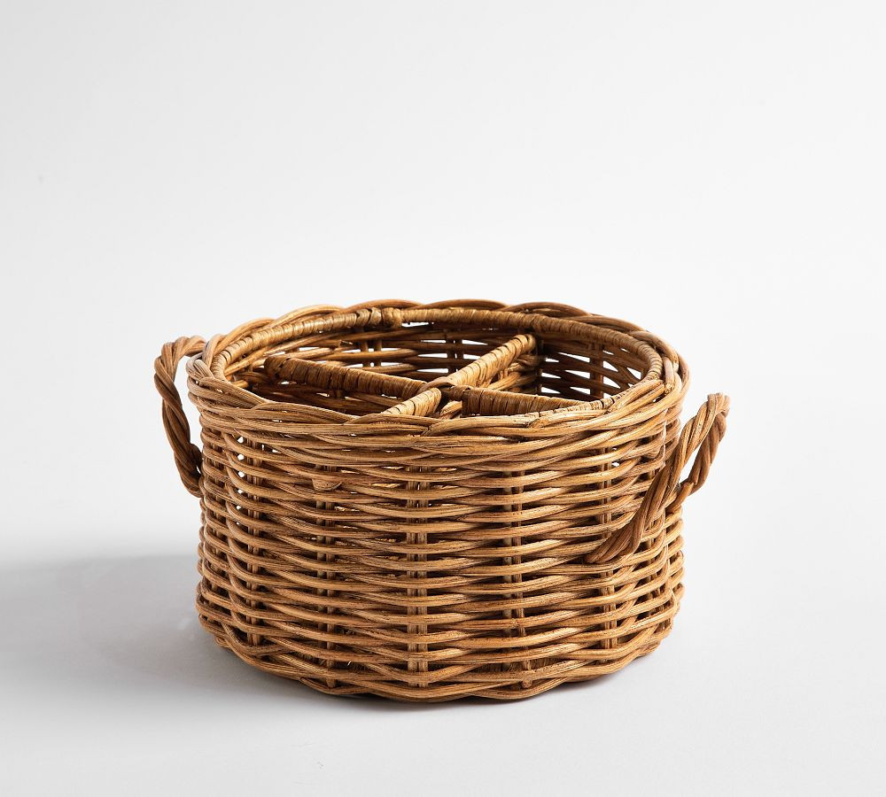 Handwoven Wicker Flatware Caddy | Pottery Barn (US)