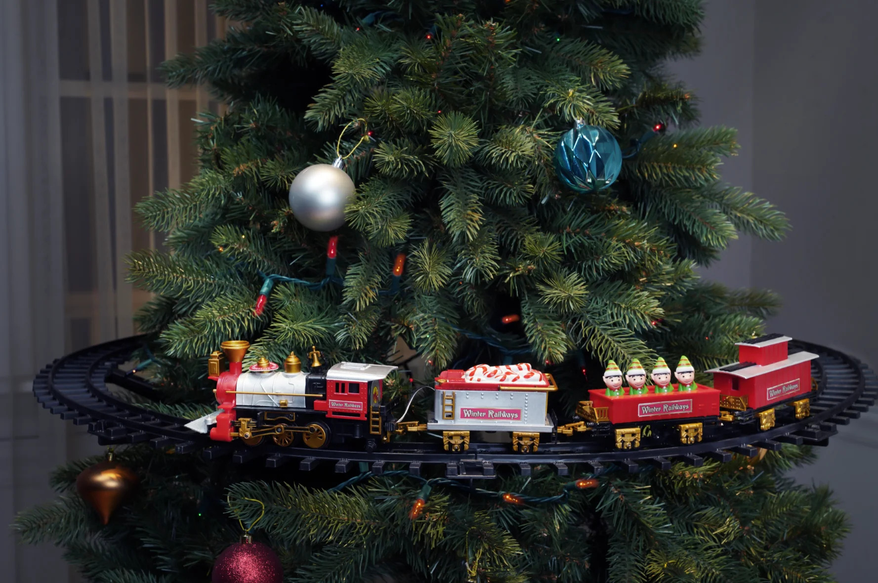 Battery-Operated Christmas Sweet Tree Plastic Train Set, Multicolor, by Holiday Time | Walmart (US)