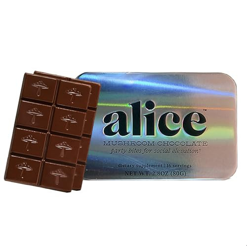 Alice Mushrooms Party Trick | Functional Mushroom Chocolate for Social Enjoyment | Cordyceps, Kanna & Nootropics for Shared Experiences - 1 Pack | Amazon (US)