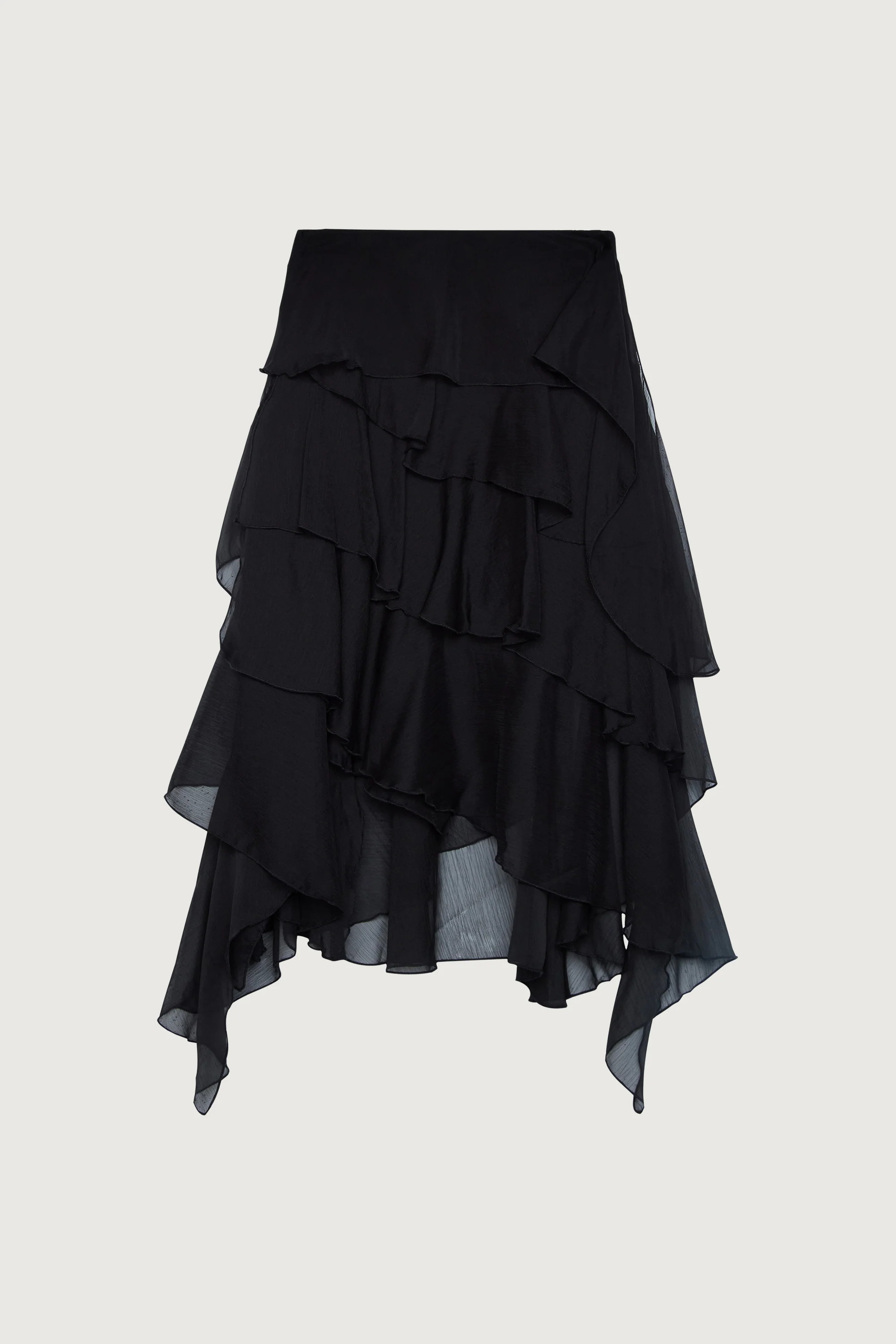 RUFFLED ASYMMETRICAL MAXI SKIRT | OAK + FORT