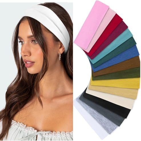 Huachi Headbands for Women Non Slip 16 Pack Multicolor Womens Head Bands, Elastic Hair Bands Soft... | Amazon (US)
