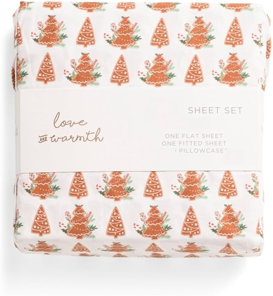 love & warmth Christmas Winter Sheet Set (Gingerbread Trees, Queen) | Amazon (US)
