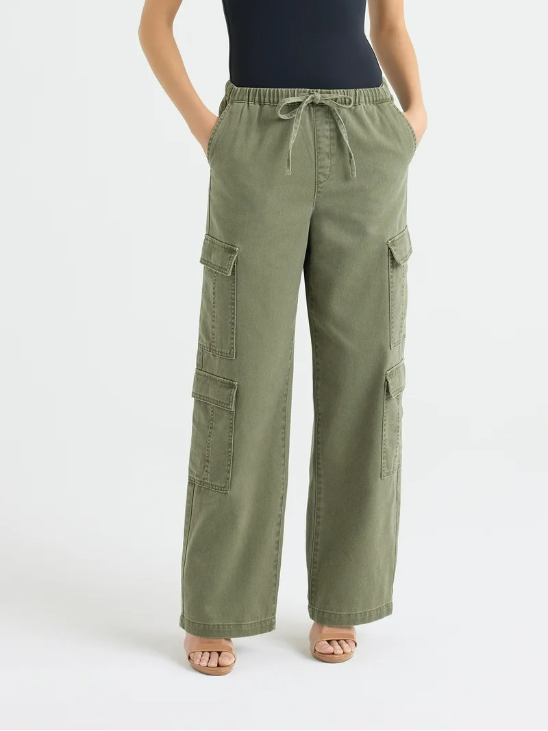 Sofia by Sofia Vergara Women's and Women's Plus Size Diana Mid Rise Relaxed Straight Cargo Jeans,... | Walmart (US)