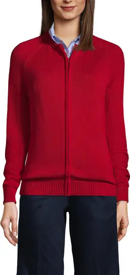 Lands' End School Uniform  Cotton Modal Zip-front Cardigan Sweater | Nordstrom | Nordstrom