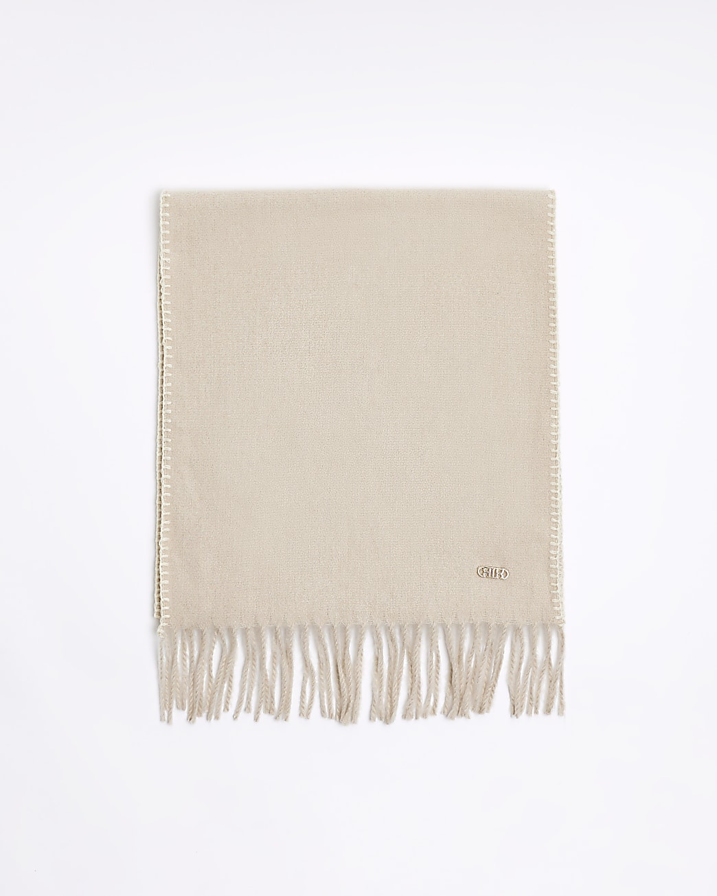 Cream stitch detail scarf | River Island (UK & IE)