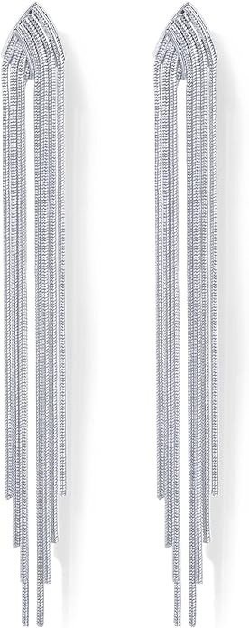 PAVOI 14K Gold Plated 925 Sterling Silves Posts Long Tassel Dangle Earrings for Women | Elegant R... | Amazon (US)