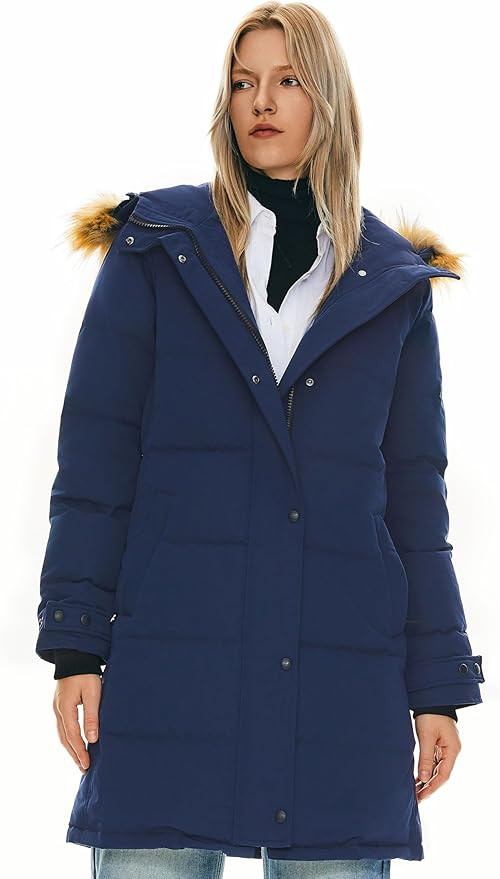Orolay Women's Thickened Down Coat Long Puffer Jacket with Adjustable Hood Quilted Warm Winter Pa... | Amazon (US)