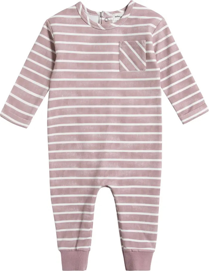 MILES BABY Stripe Long Sleeve Romper | Nordstrom | Nordstrom