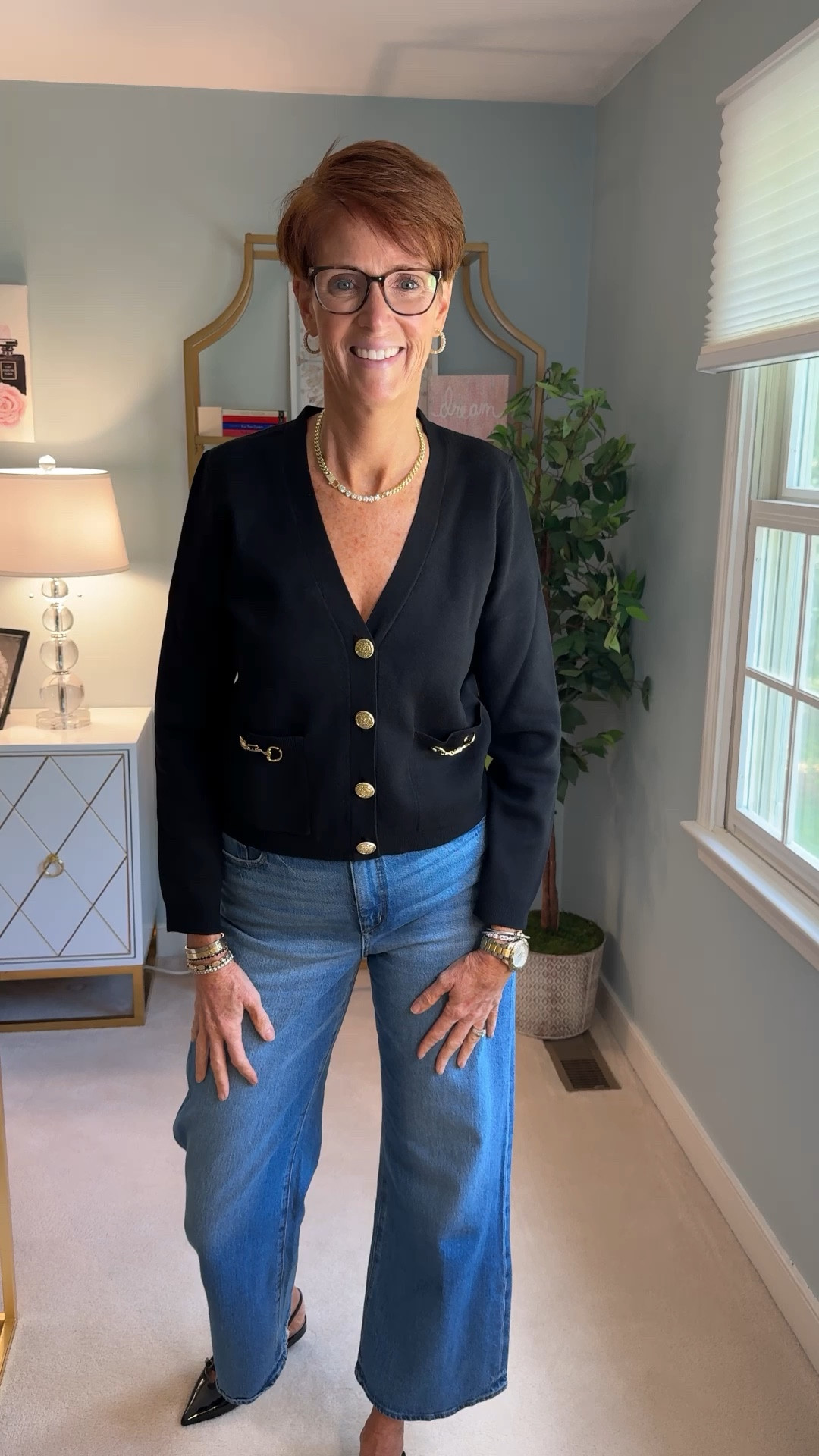 👖✨ Why Wide-Leg Jeans Are My Go-To Closet Workhorse ✨👖

Looking for jeans that combine comfort, style, and sophistication? Meet my wide-leg denim—a timeless piece I wear on repeat. These jeans are endlessly flattering, easy to style, and a true wardrobe essential for women who love classic, everyday fashion.

For today’s look, I’ve paired them with a black cardigan jacket (hello, lady jacket vibes!) and sleek black patent leather slingback flats. It’s a polished, put-together outfit that’s perfect for everything from brunch to business casual events.

💡 Why Wide-Leg Jeans Belong in Your Closet: ✔ Flattering Fit: The high-rise and wide leg create a leg-lengthening silhouette. ✔ Timeless Appeal: They’re as chic now as they were decades ago. ✔ Versatile Style: Dress them up with blazers or down with casual tops—effortless either way!

🌟 Pro Tip: For a classic Parisian-inspired look, stick to neutral tones and sleek footwear like pointed-toe flats or loafers.

👉 Ready to refresh your wardrobe? Shop my closet staples now! Tap the link in my bio to shop these jeans in my LTK shop and grab my wide-leg denim favorites and elevate your everyday style.

💬 Let’s talk jeans! Are you team wide-leg or do you prefer a different cut? Share your thoughts in the comments—I’d love to hear how you style your denim!

Hi! For reference, I am 55 years old, I am 6’1”. I have a 35” inseam. I wear a small or medium in most tops, an 8 or a 10 in most bottoms, an 8 in most dresses, and a size 9 shoe. 

Make sure to subscribe to my newsletter found in my bio so you don’t miss out on my must have favorites! And download the LTK app, follow my LTK shop, and favorite this post or your favorite items to get notified when they go on sale!

Over 50 fashion, tall fashion, workwear, everyday outfits, timeless outfits, Classic Outfits

winter outfit, travel outfit, leopard jeans, ballet flats, wedding guest, vacation outfit, travel essentials, organization, sweater dress, jeans, boots, loungewear


#LTKFindsUnder100 #LTKOver40 #LTKStyleTip