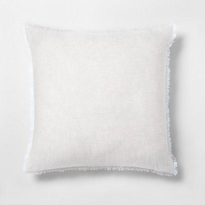 Raw Edge Throw Pillow Cross Dyed - Sour Cream - Hearth & Hand™ with Magnolia | Target