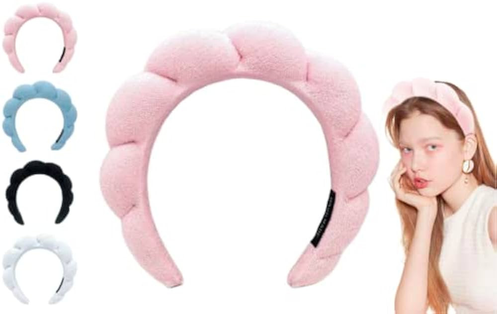 Spa Headband for Women Sponge Terry Towel Cloth Fabric Head Band for Skincare Face Washing Makeup... | Amazon (US)