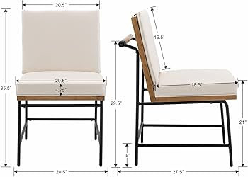 DUOMAY Mid-Century Modern Dining Chairs Set of 4, PU Leather Side Chair with Rear Handle, Armless... | Amazon (US)