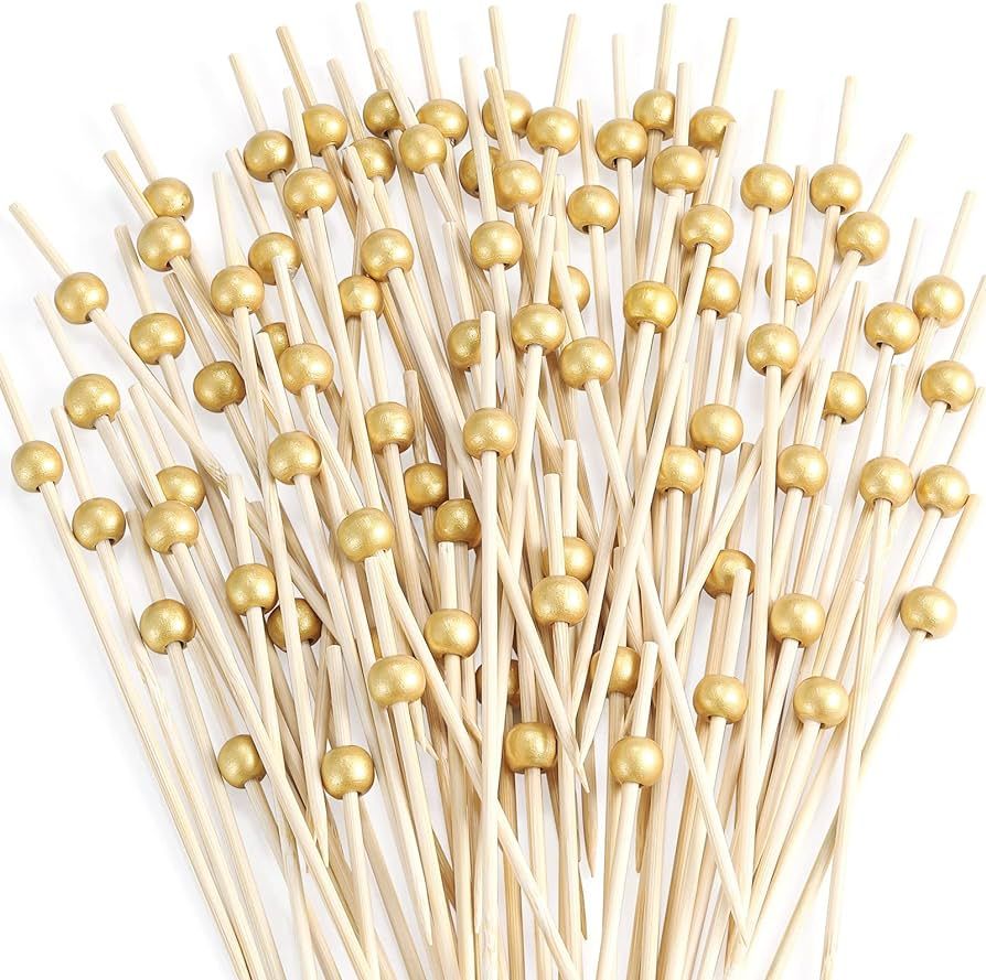 200 Pcs Cocktail Picks, 4.7 Inch Toothpicks for Appetizers, Bamboo Cocktail Sticks Skewers for Dr... | Amazon (US)