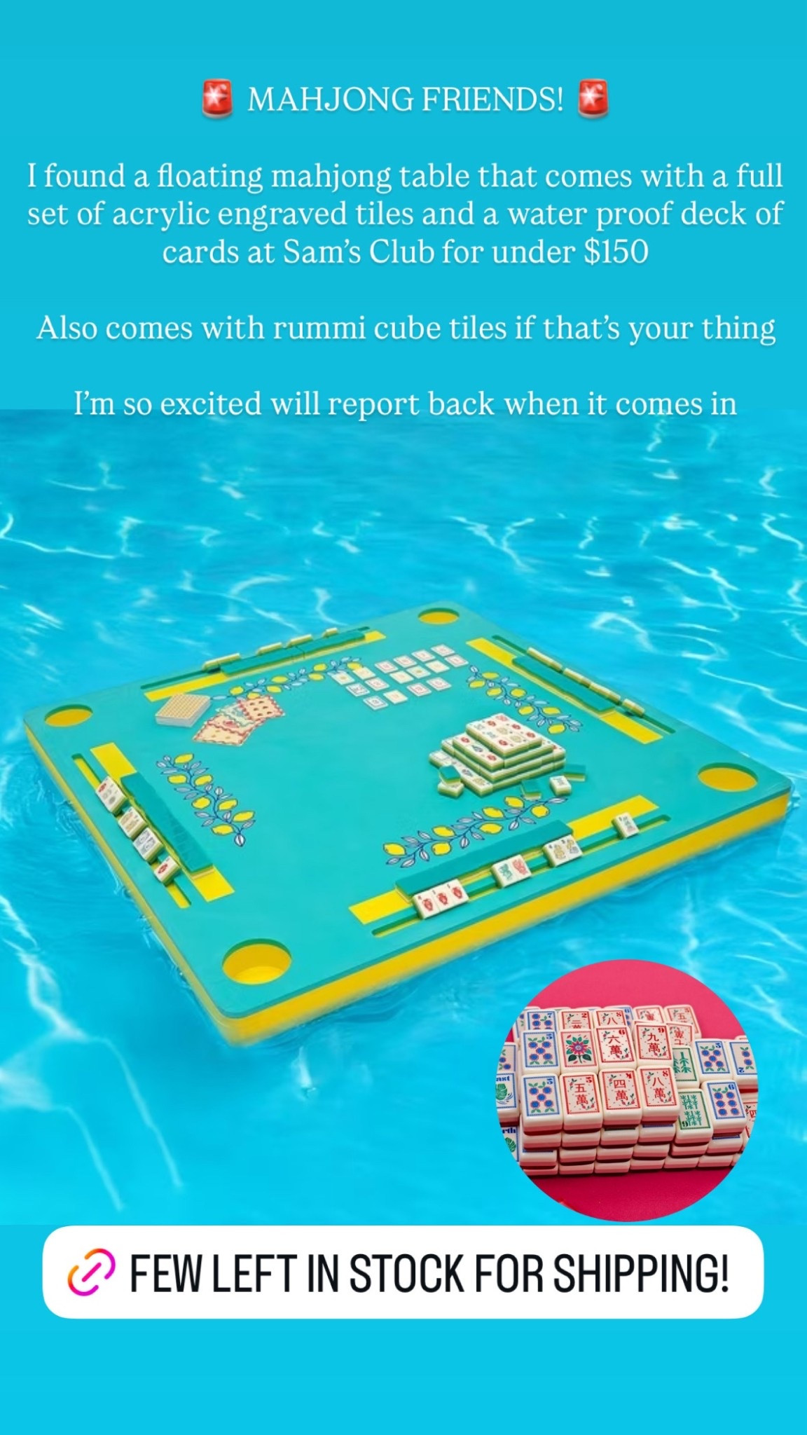 Pool mahjong
Mahjong tiles
Floating mahjong 

#LTKSeasonal