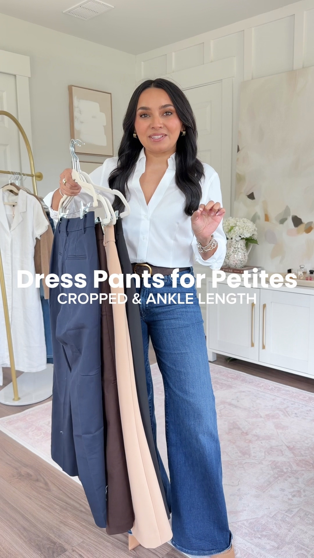 Ankle and cropped dress pants!
For reference: I’m 5’0, petite, 32b bra size, and 2/26 in bottoms, pear shaped. 
*Everything I share is unaltered! TTS means true to size. Between size 5-6.5 in shoes

All pants size 2 petite TTS 
Button down size PS TTS 
Jeans size 26 petite TTS 

#LTKWorkwear #LTKPetite #LTKSaleAlert