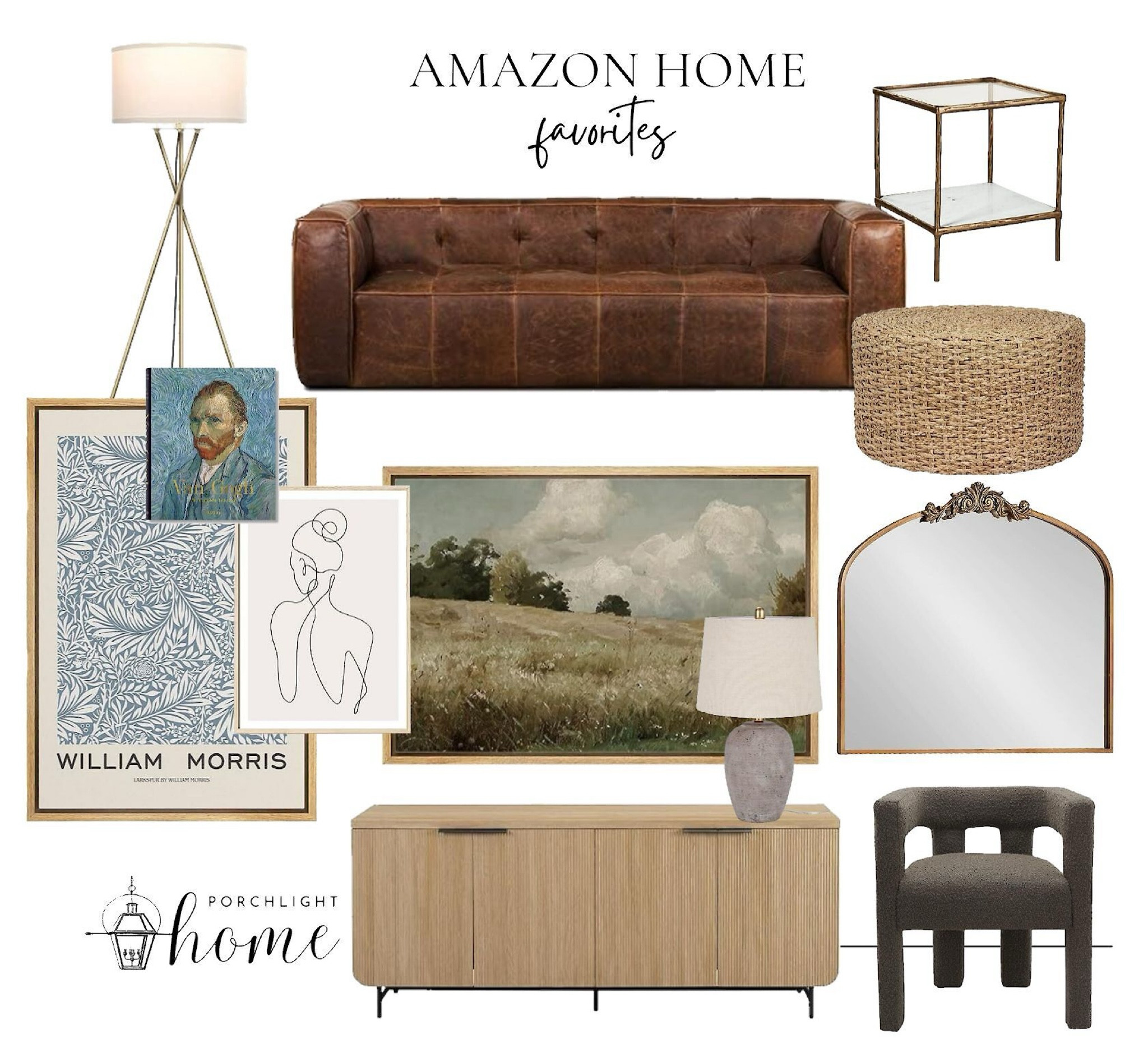 This big, leather sofa from POLY & BARK (on Amazon!) is one of my favorites because it effortlessly mixes a modern aesthetic with very traditional elements making it a timeless anchor for a great, curated look. A little new, a touch of vintage, and an intentional (but not “matchy-matchy”) color palette makes everything hang together. 🙌🏼 Amazon Home, home decor, Amazon finds, curated design, living room decor, leather sofa, side chair, media console, console table, ceramic lamp, table lamp, brass mirror, wall art, side table, marble table, brass side table, floor lamp, tripod lamp, brass lamp, coffee table, rattan, wicker

#LTKhome #LTKstyletip #LTKfamily
