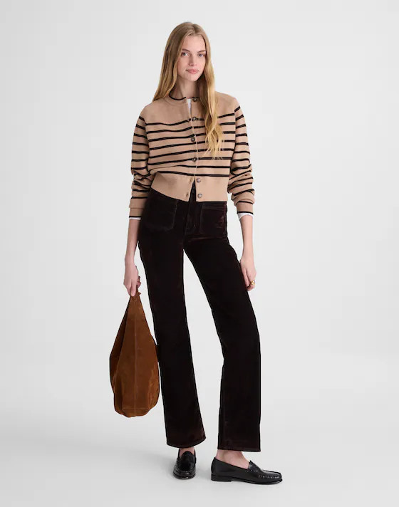 Raglan-Sleeve Cropped Cardigan in Merino Wool | Madewell