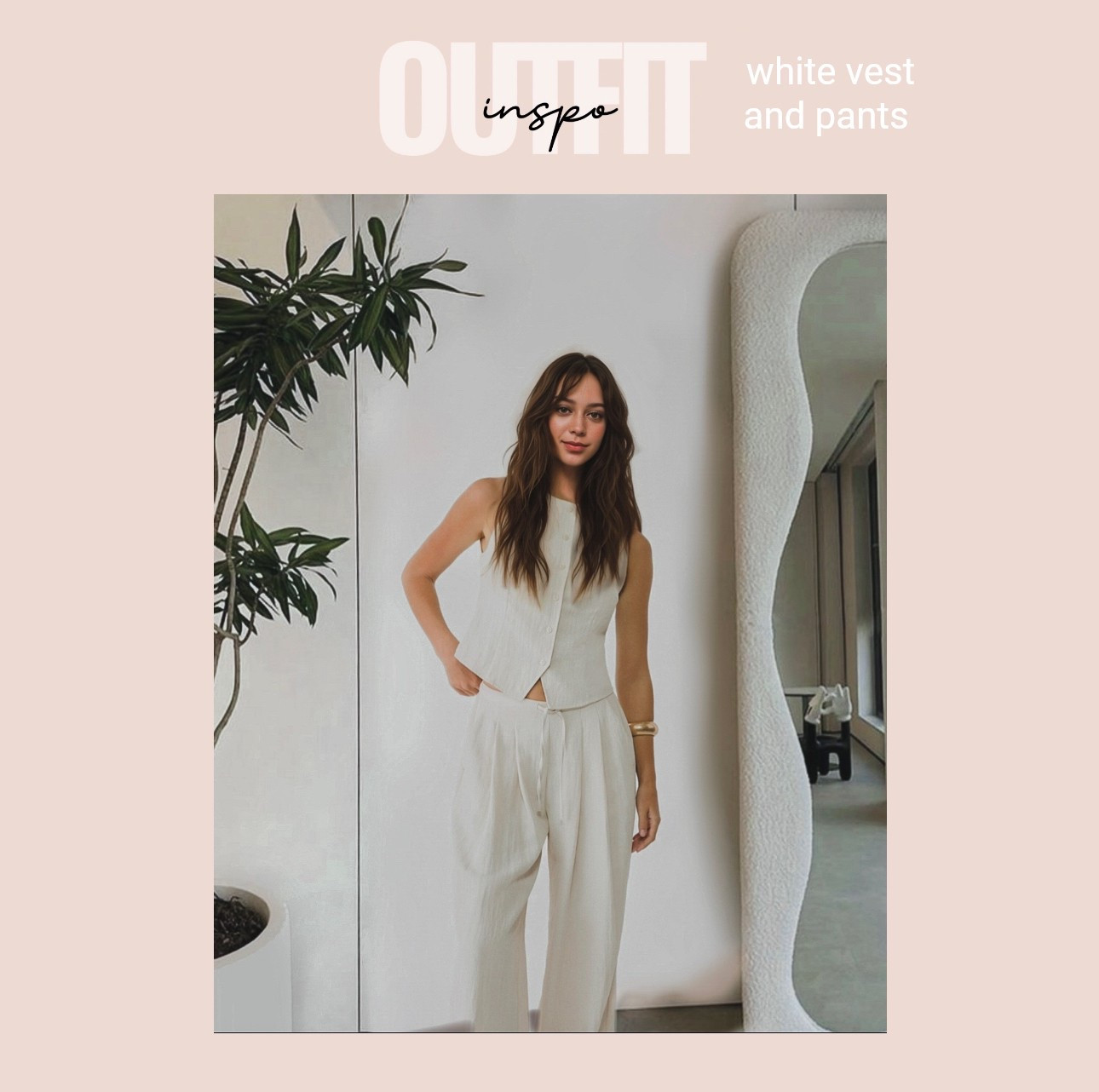 White vest and white trousers . 
Revolve top. Spring outfit inspo, spring style, spring fashion.
Outfit inspo, fashion inspo, content creator, basic style, style inspo, street style, fashion style, outfit inspo, Parisian style, styling inspiration,
Capsule wardrobe, style inspo, fashion blogger, neutral colors, minimalist, minimal fashion, blazer, basic style, style inspo, street style, fashion style, outfit inspo, Parisian style, styling inspiration, OOTD. Basic style, style inspo, street style, fashion style, outfit inspo, Parisian style, styling inspiration. Revolve tops. Revolve haul. Revolve ambassador. 

#LTKFestival #LTKFindsUnder100 #LTKStyleTip