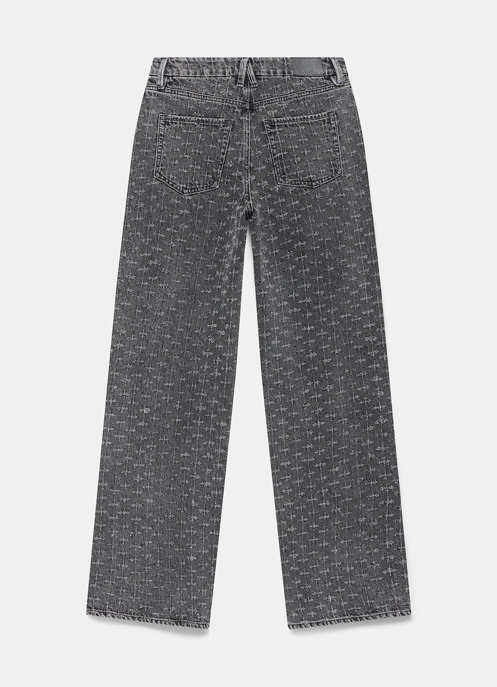 Grey Textured Diamante  Wide Jeans | Mint Velvet