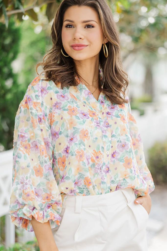 Fate: Talk Of The Town Orange Floral Blouse | The Mint Julep Boutique