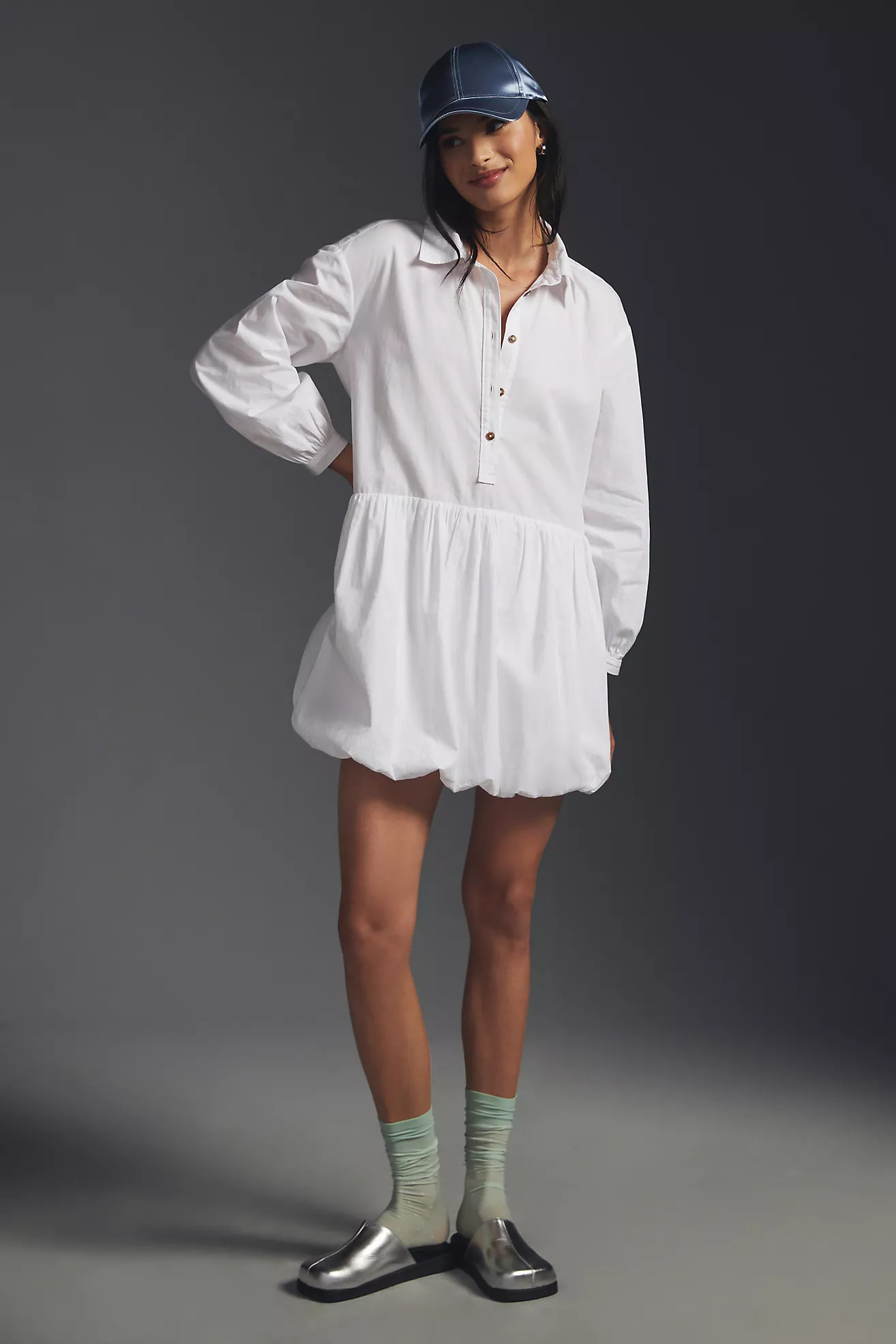 Maeve Bubble-Hem Shirt Dress | Anthropologie (US)