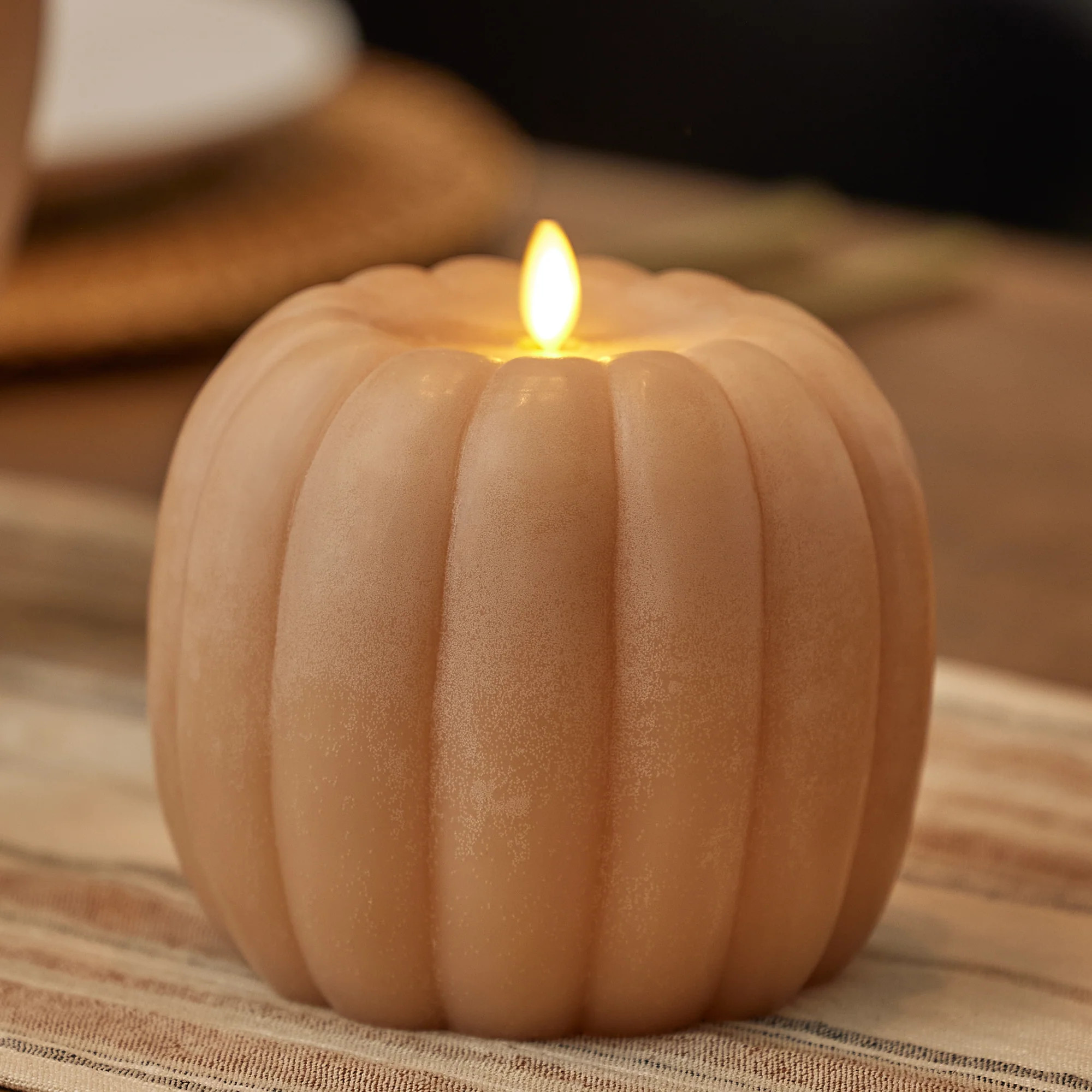 Irish Cream Chalky Flameless Candle Tall Pumpkin | Luminara