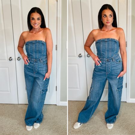 Finally snagged this denim cargo jumpsuit from Target and I’m obsessed! It’s so easy to throw on & go. Really good quality too! 

Casual tube top, strapless denim jean cargo pocket jumpsuit / affordable finds / 2Today Finds /#TargetFashion #2Todayfinds 

#LTKFestival #LTKFindsUnder50 #LTKStyleTip