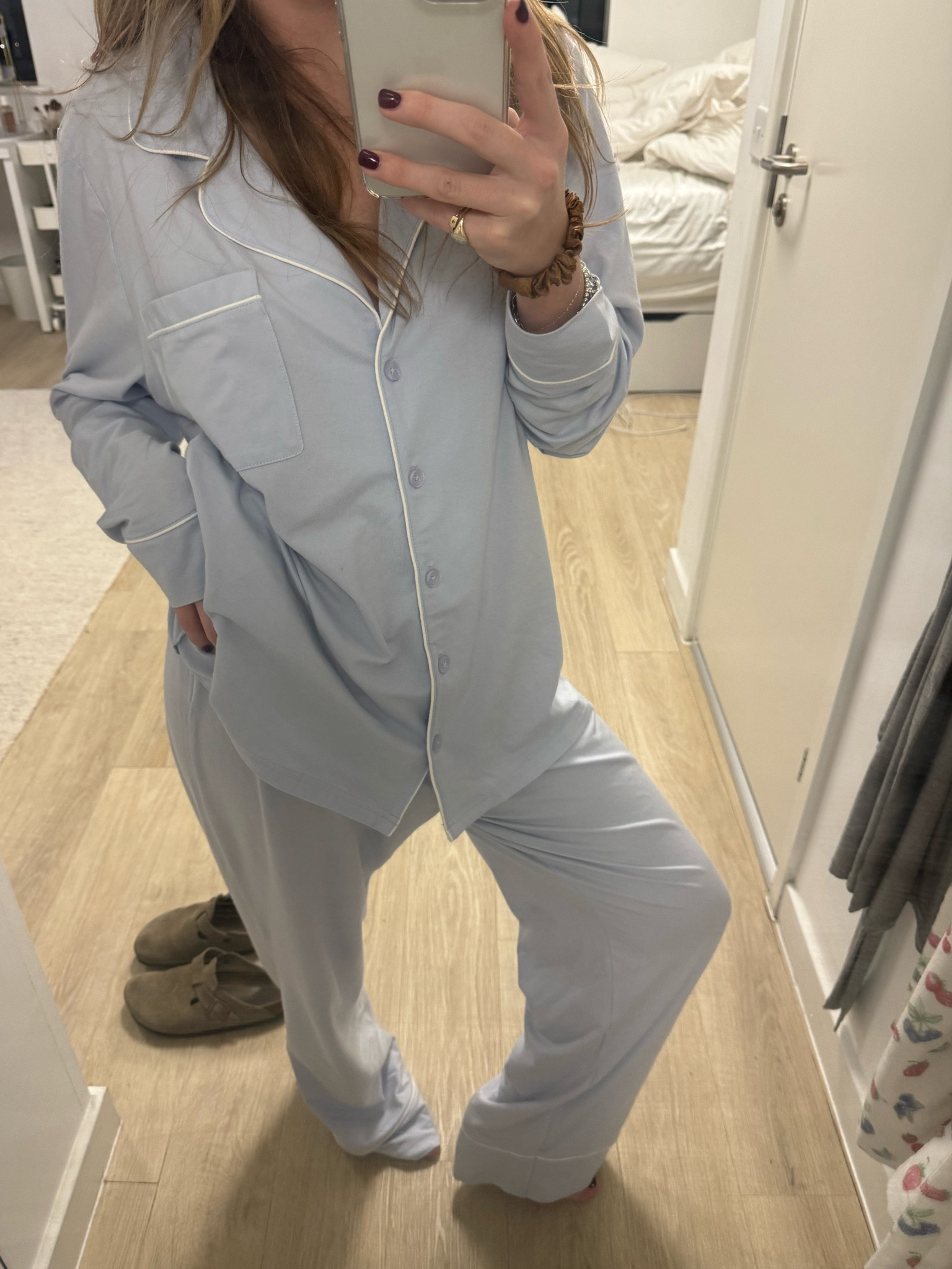 New favorite pajamas!! Super inexpensive. Grabbed them in this cute blue color as well as a nude/tan color!

#pajamas #pajamaset #matchingset #loungewear #LTKlounge #LTKpajamas #pjs #ootd #ootn #LTKstyleguide

#LTKfindsunder50 #LTKMostLoved #LTKU