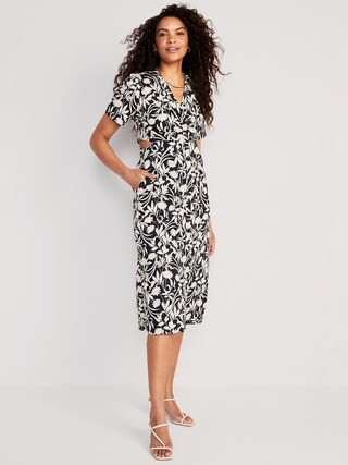 Cutout Midi Shirt Dress for Women | Old Navy (US)