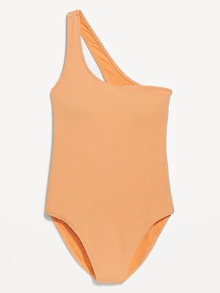 Quilted One-Shoulder One-Piece Swimsuit for Women | Old Navy (US)