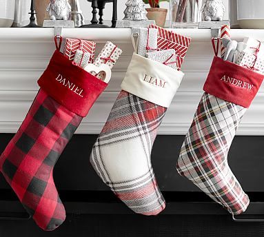 Plaid Personalized Stockings | Pottery Barn (US)