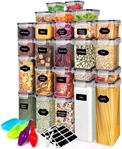 Airtight Food Storage Containers Set [25 Pack] Kitchen & Pantry Organization Containers for Dry F... | Amazon (US)