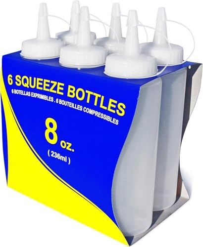 New Star Foodservice Squeeze Bottles, Plastic, 8 oz, Clear, Pack of 6 | Amazon (US)
