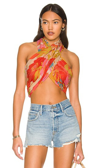 X REVOLVE Tyler Travel Scarf Top in Chili | Revolve Clothing (Global)