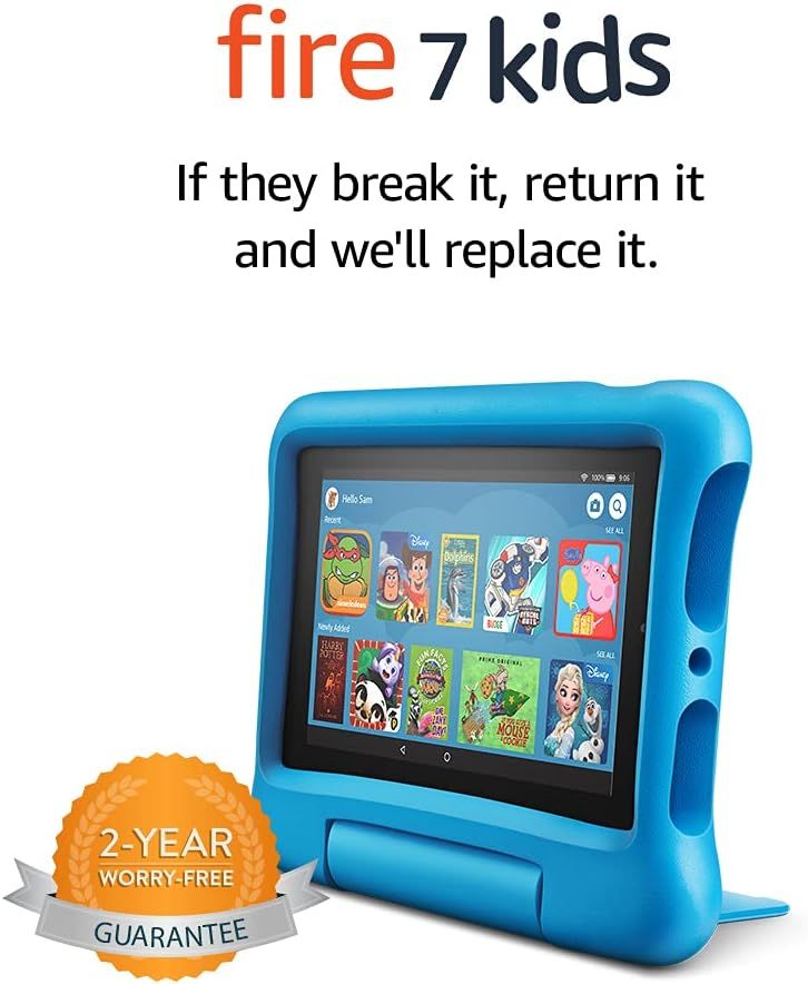 Fire 7 Kids tablet | for ages 3-7 | 7" Display, 16 GB | Blue Kid-Proof Case | Amazon (UK)