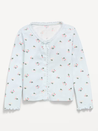 Long-Sleeve Pointelle Button-Front Top for Toddler Girls | Old Navy (US)