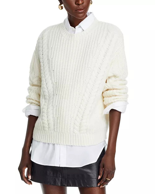 Cashmere Crewneck Cable Knit Sweater - Exclusive | Bloomingdale's (US)