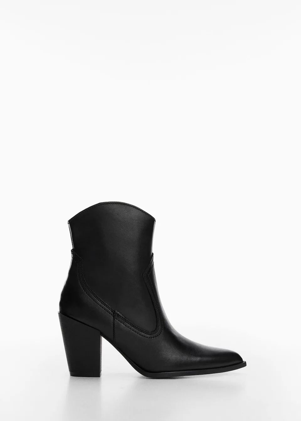 Cowboy style leather ankle boots -  Women | Mango United Kingdom | MANGO (UK)