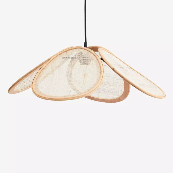Madam Stoltz Rattan Ceiling Lamp with Linen - Trouva | Trouva (Global)