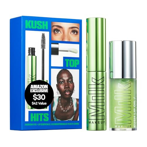 Milk Makeup Mini KUSH Big Hit Volumizing Mascara + Full Size KUSH Lip Oil Gift Set – 12HR Clean Black Mascara for Weightless Volume .15oz + Clear Lip Gloss (Green Dragon) .18oz | Amazon (US)