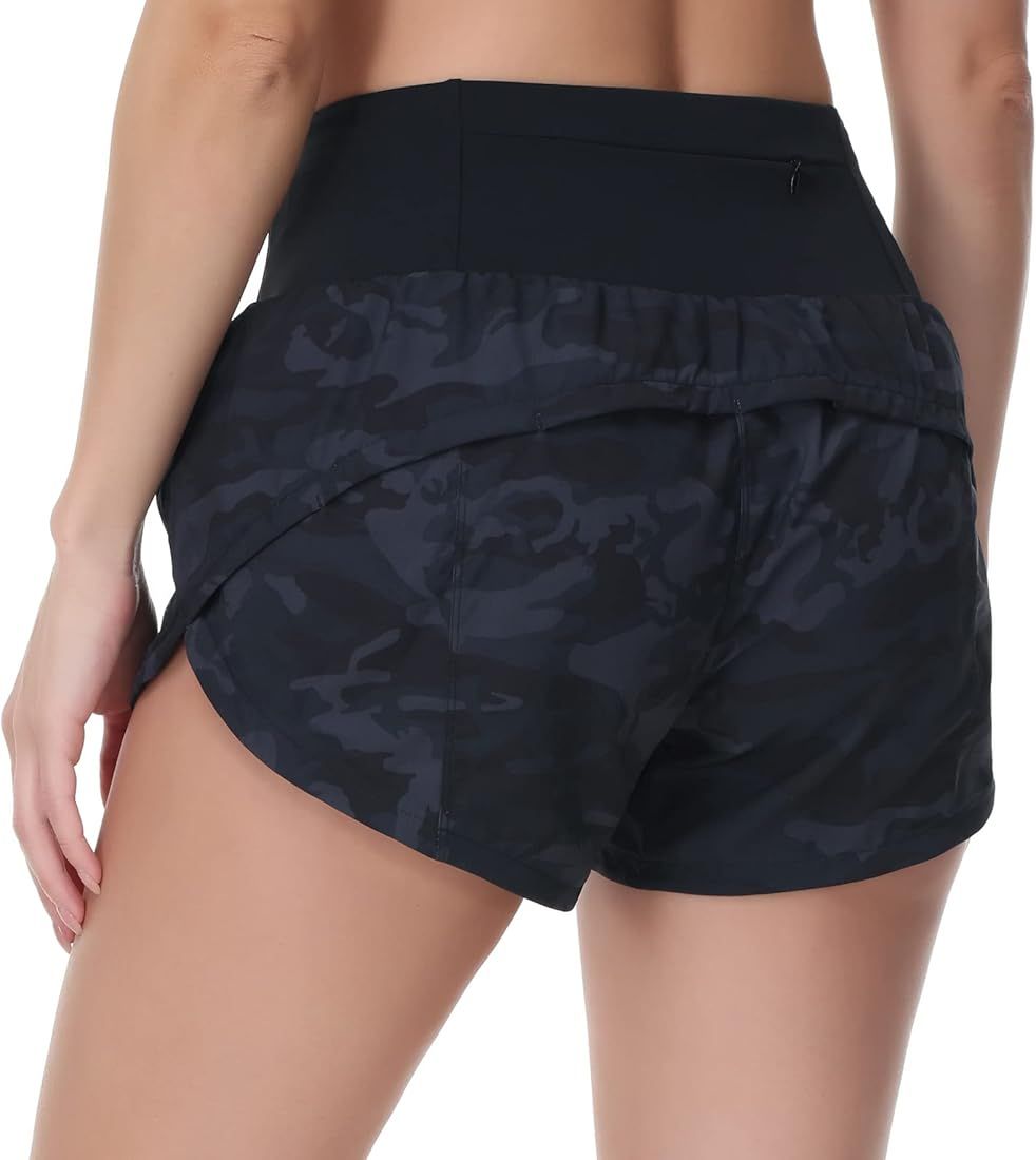 THE GYM PEOPLE Womens High Waisted Running Shorts Quick Dry Athletic Workout Shorts with Mesh Lin... | Amazon (US)