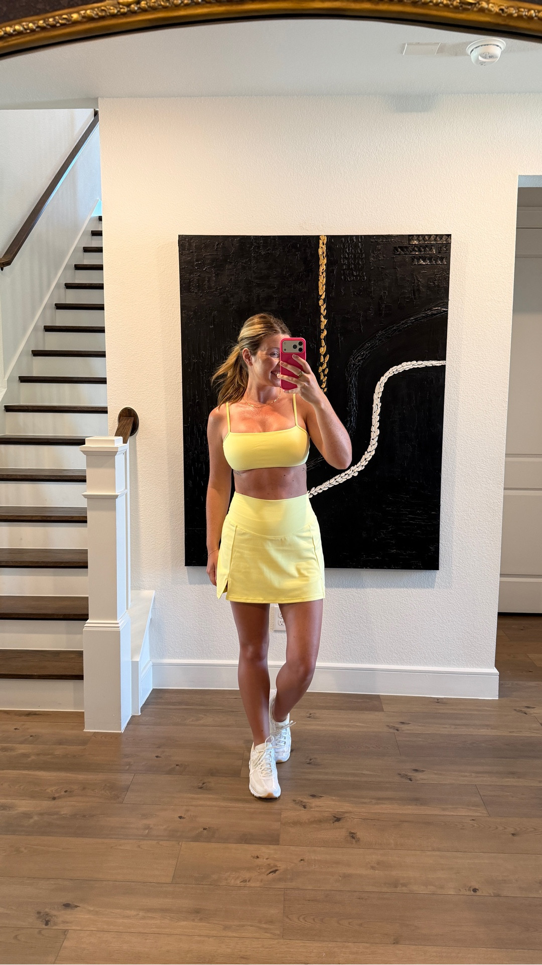 Easter pickleball outfit of the day. Wearing a large sports bra and medium skirt 

#LTKfitnessgoals #LTKmomlife #LTKActive