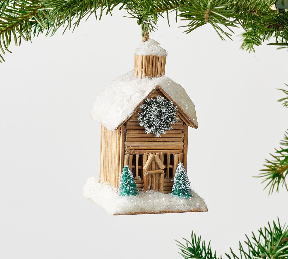 Wood Cabin Ornament | Pottery Barn (US)