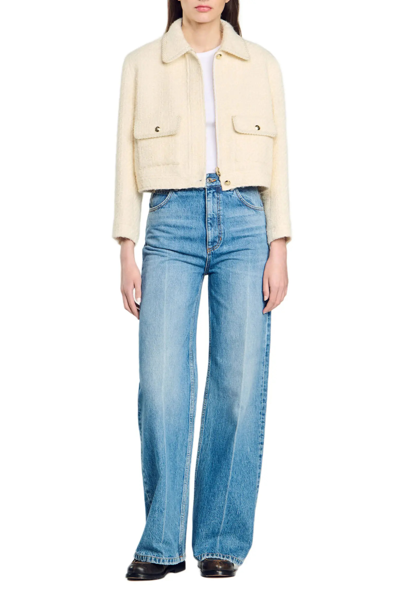 SANDRO Cropped tweed jacket | Nordstrom | Nordstrom