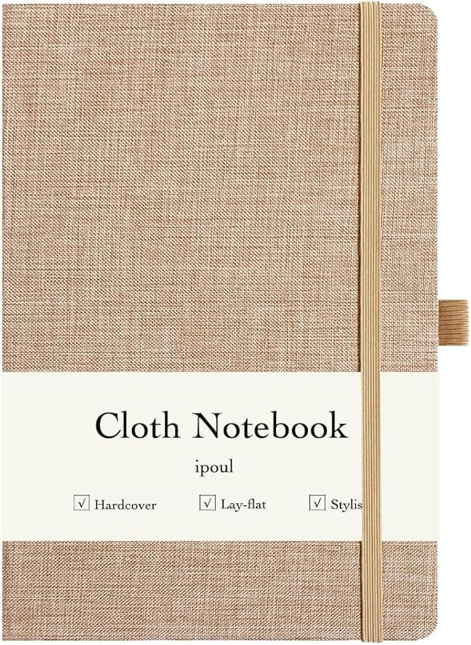 ipoul Hardcover Notebook, Lined Journal, Pink, Linen, A5 Cover, 8x6, Lay Flat, Journaling Noteboo... | Amazon (US)