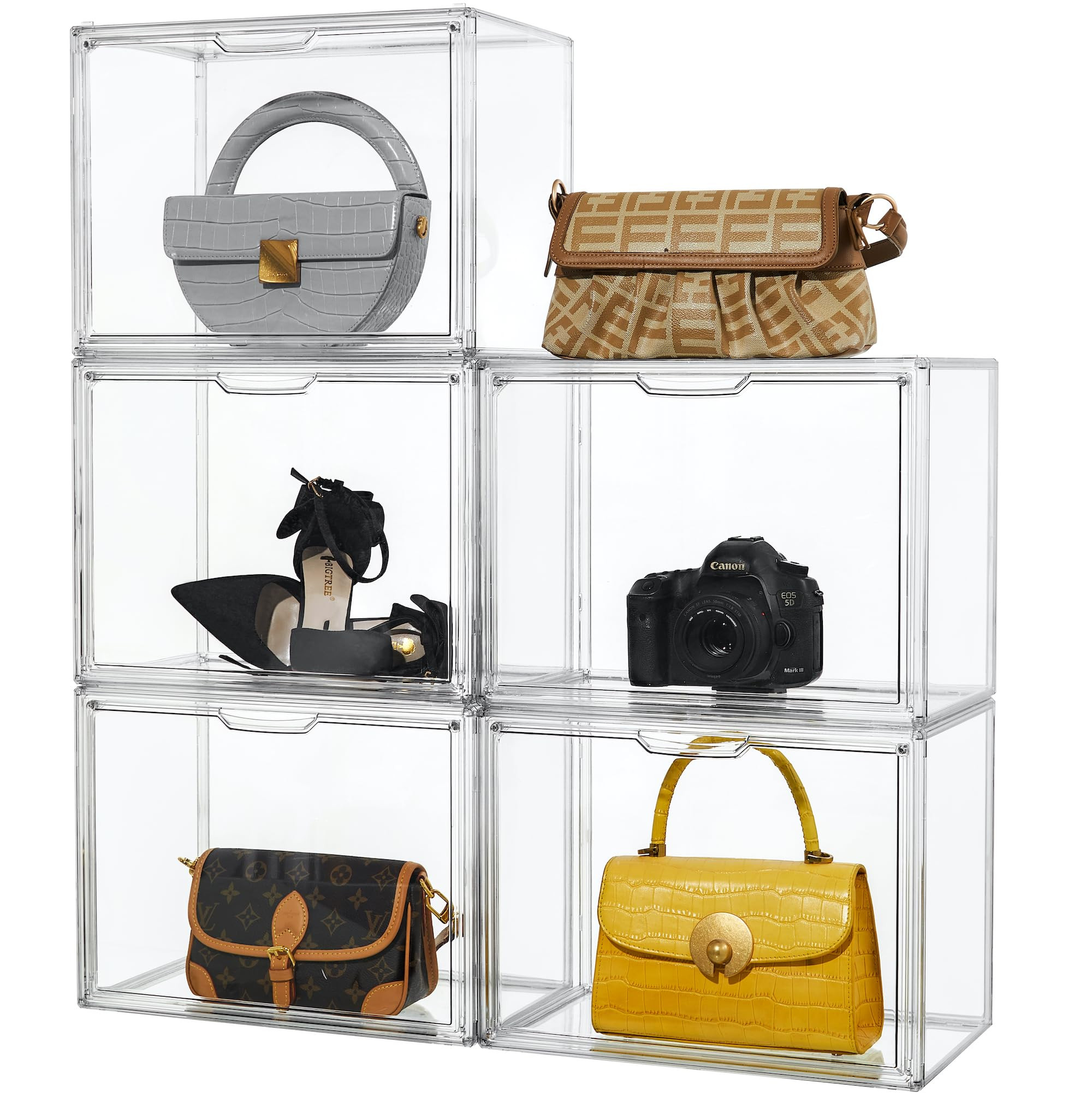 Attelite Purse Organizer for Closet, 5 Pack X-Large Handbags Storage Organizer,Stackable Storage ... | Amazon (US)