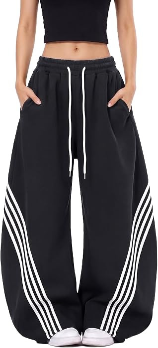 Track Pants, Drawstring Waist, Adjustable Hems, and Side Pockets, Ideal for Streetwear, Workouts,... | Amazon (US)