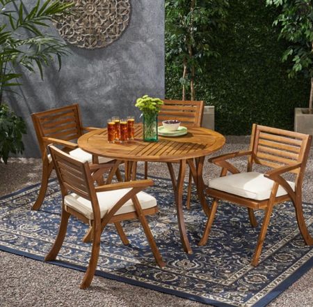 Cute patio dining set. Outdoor furniture.

#LTKFamily #LTKHome #LTKSeasonal