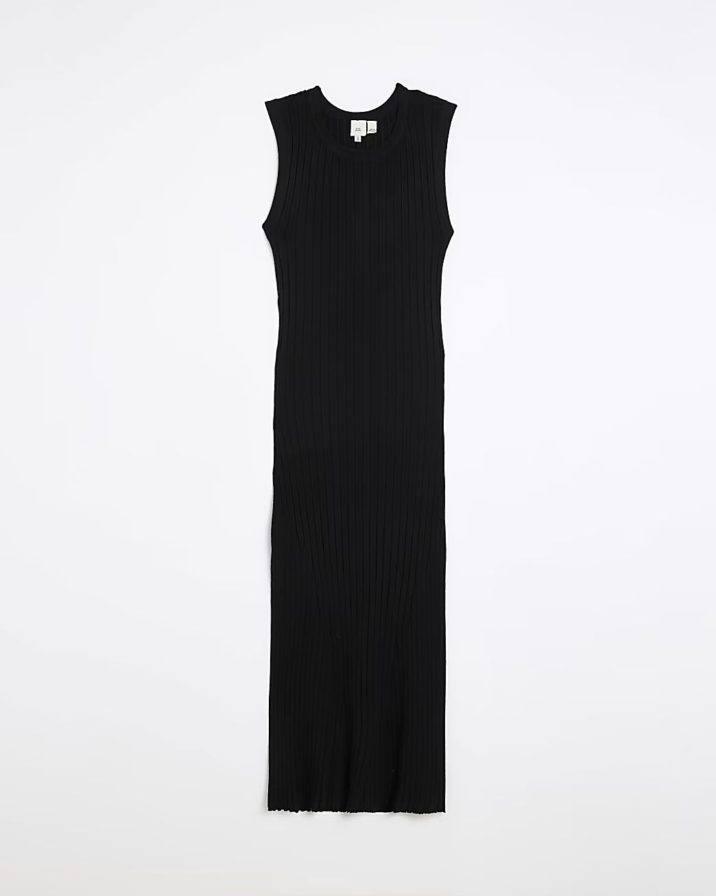 Black Knitted Midi Dress | River Island (US)